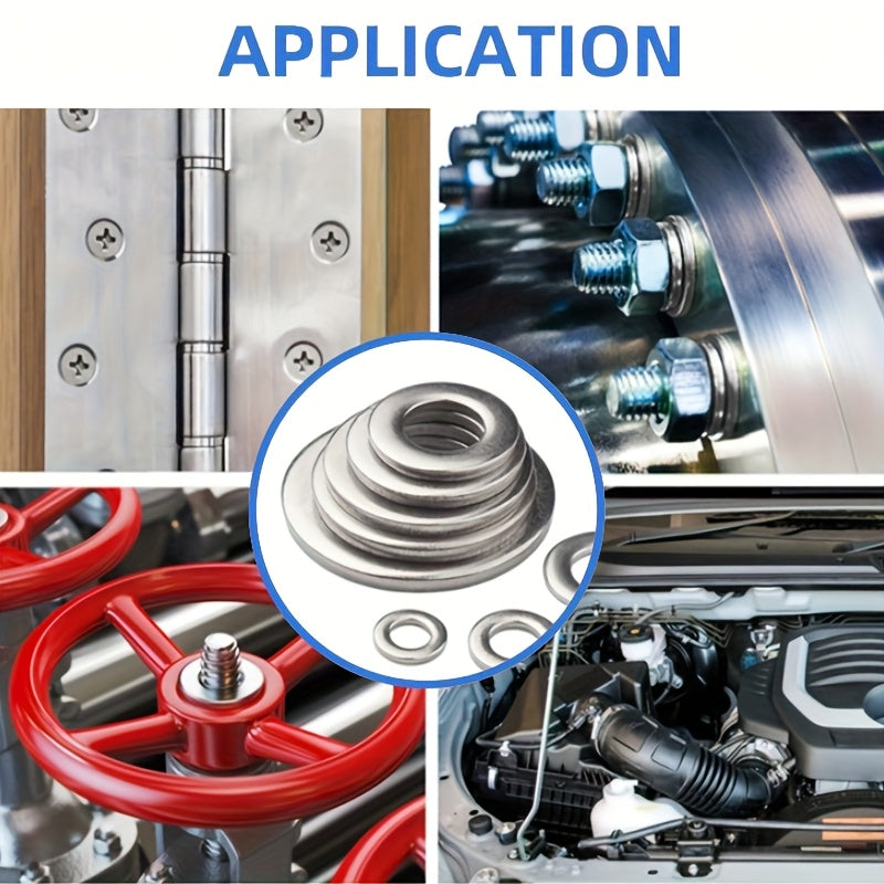 Набор плоских шайб из нержавеющей стали с контейнером для хранения для винтов и болтов