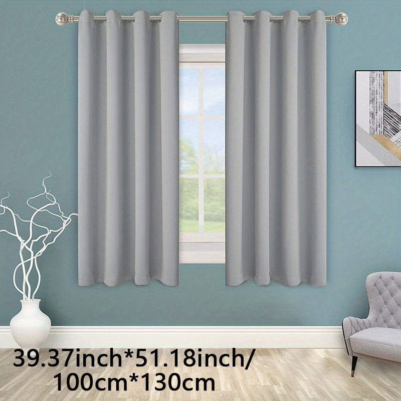 Blackout Curtain 1 Panel Solid Black Insulated Room Darkening for Bedroom Living Room
