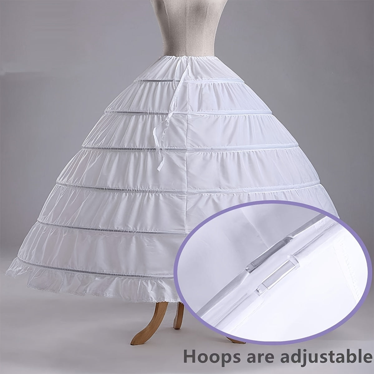 Steel Ring Wedding Dress Petticoat with Bustle for Long Bridal Gowns