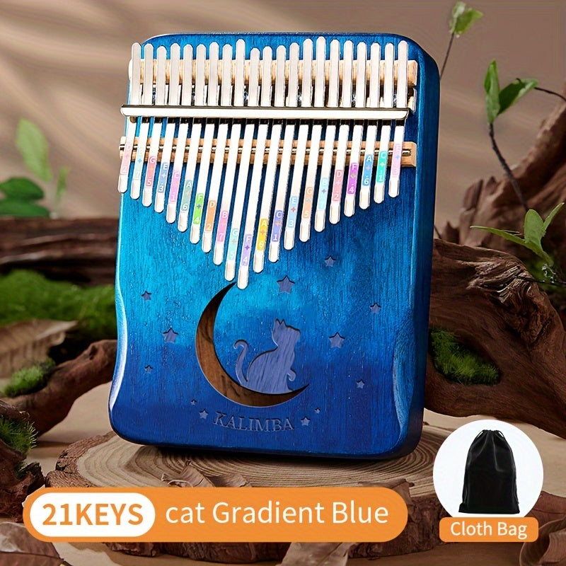 Boshlovchilar uchun 21 kalitli kalimba barmoq pianino to'plami, ko'p rangli musiqa asbobi