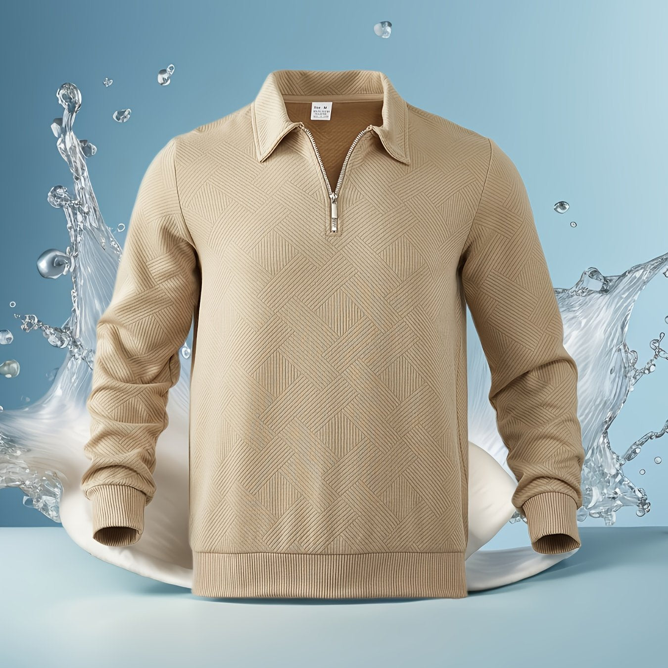 Мужской зиппер-свитшот с длинным рукавом, осень-зима, американский стиль, геометрический узор