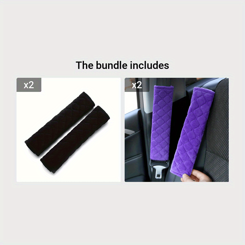 2-Pack Faux Fur Car Seat Belt Covers Universal Fit Shoulder Protectors for Adults