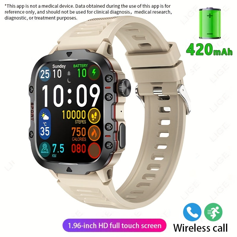 Men's Smart Watch with Voice Assistant IP67 Water Resistance Sports Strap 100+ Exercise Modes