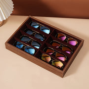 Wooden Grain Jewelry Organizer with 8 Slots for Watches and Accessories