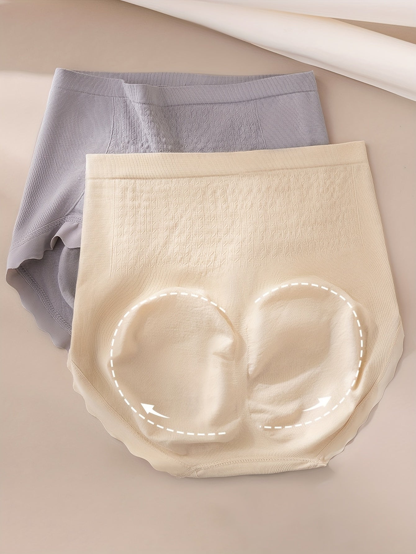 Women's High Waist Solid Panties Breathable Tummy Control Briefs 6 Pack