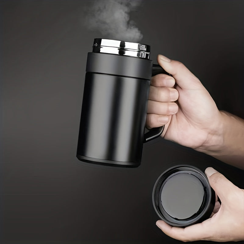 Insulated Travel Mug 400ml Stainless Steel Vacuum Coffee Cup with Handle