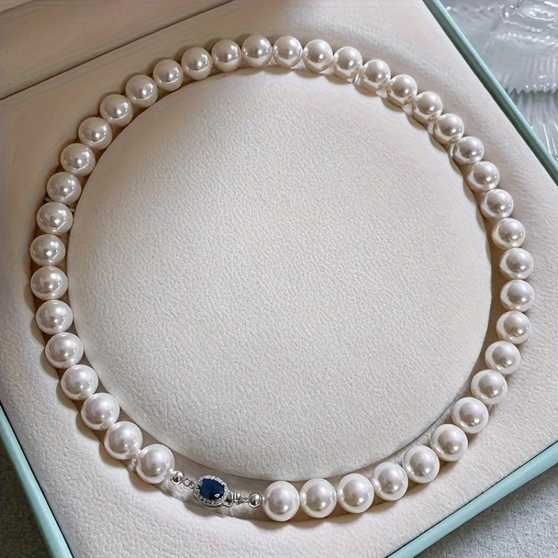 Collar de perlas de agua dulce para mujeres, joyería elegante para bodas y celebraciones
