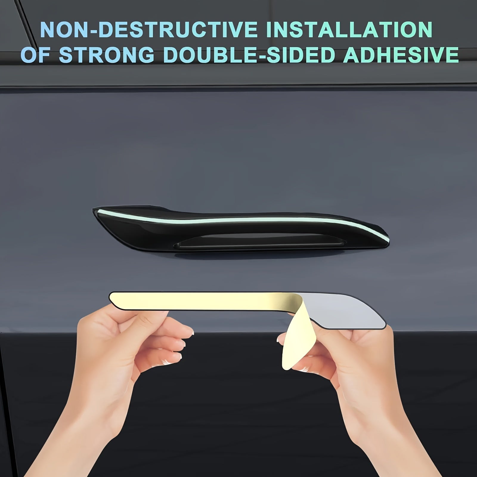 Door Handle Cover Set for Tesla Model 3/Y PVC Protector Wrap 4 Pieces