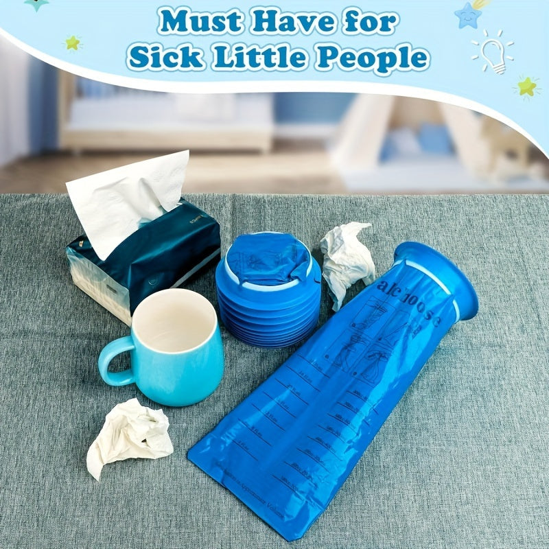 10Pcs PVC Disposable Vomit Bags Portable Emesis Bin for Travel Cars Motion Sickness