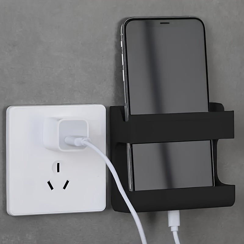 Soporte de teléfono de pared de plástico con vista a la ventana para organización de control remoto y smartphone