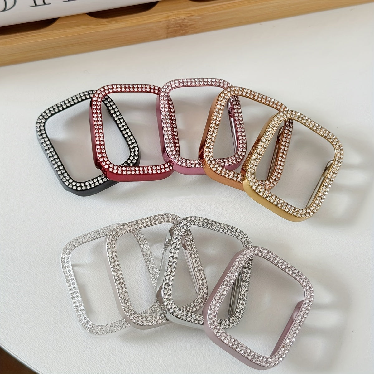 Women's Rhinestone Decor Protective Watch Case for Apple Watch 38-49mm Hard Shell Lightweight