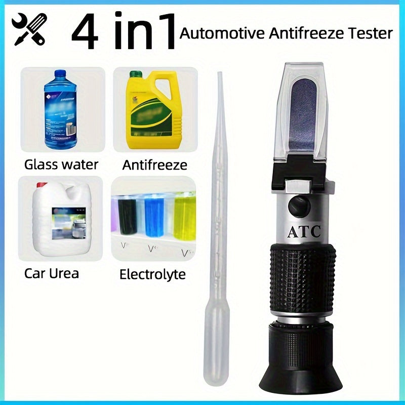 Refractómetro automotriz digital 4 en 1, portátil sin batería, para urea, anticongelante y electrolito
