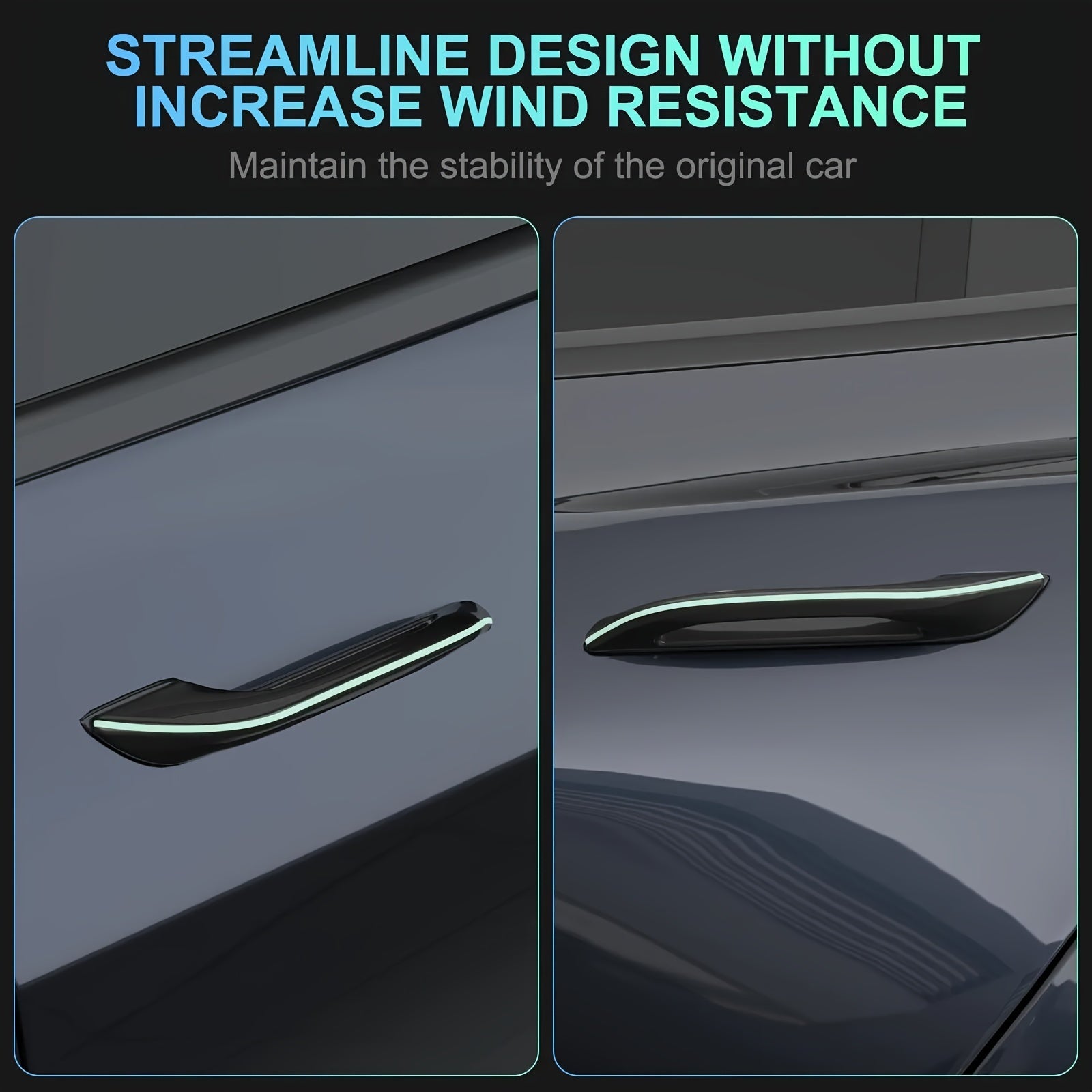 Door Handle Cover Set for Tesla Model 3/Y PVC Protector Wrap 4 Pieces