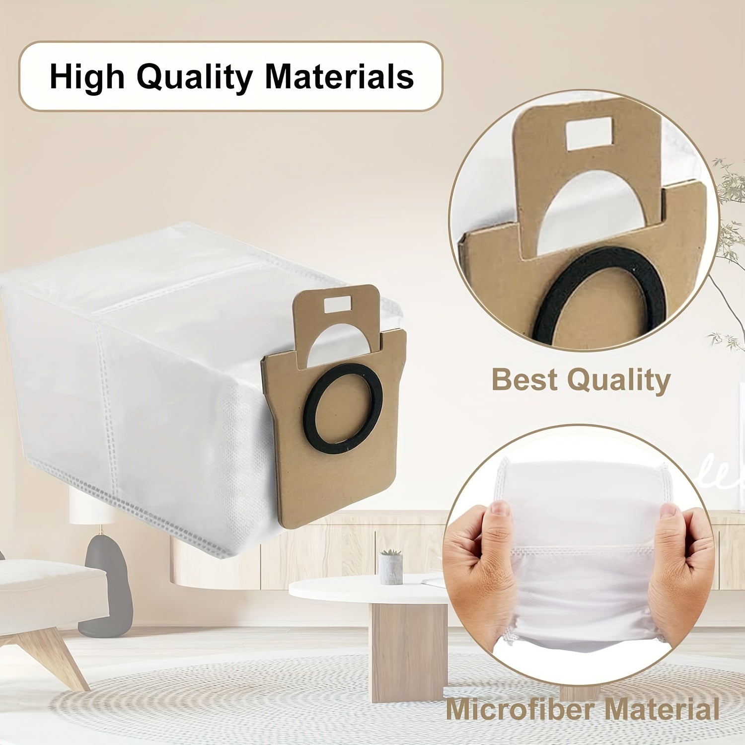 Set of 12 Replacement Dust Bags for Robot Vacuums Large 101oz Capacity Self-Emptying