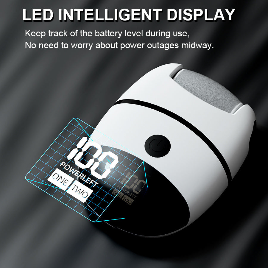 Amoladora eléctrica para pies con pantalla LED y cabezales de repuesto para eliminar piel callosa, herramienta de pedicura portátil inalámbrica