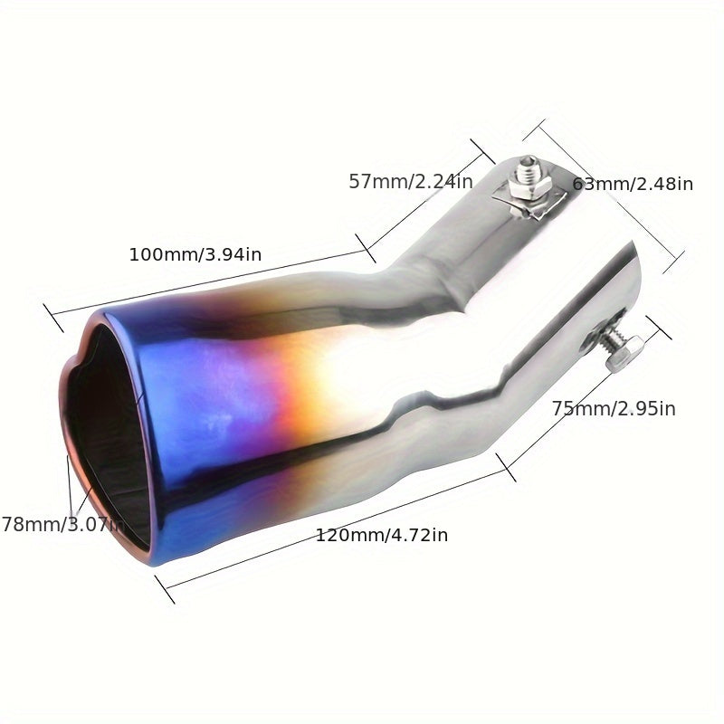 Unisex Stainless Steel Heart Shape Car Exhaust Tips 2.5 Inch Silver Color