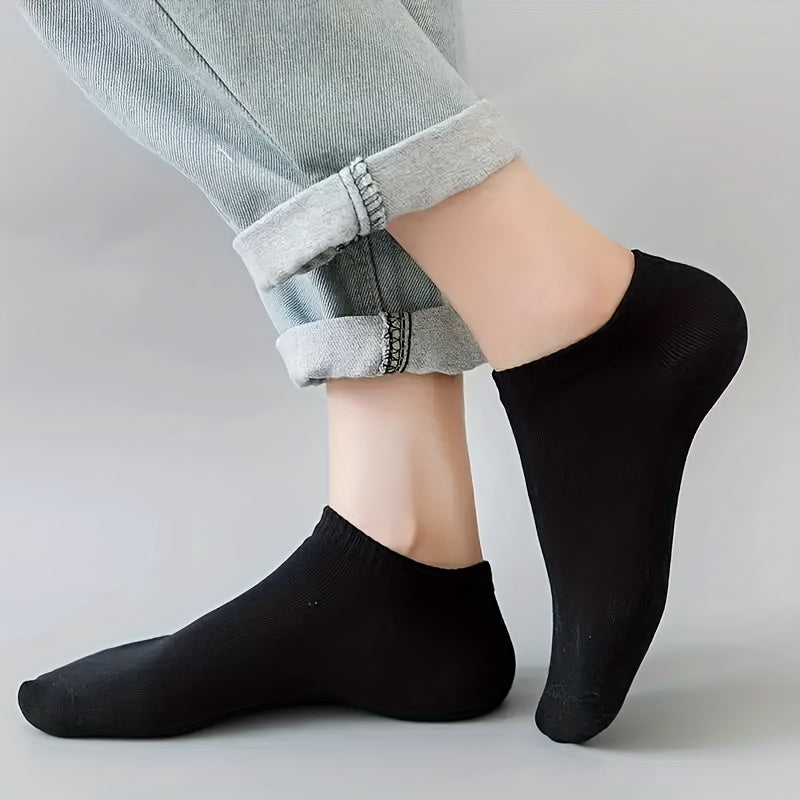 Women’s Crew Ankle Socks 10/20/40 Pairs Breathable Solid Cotton Polyester