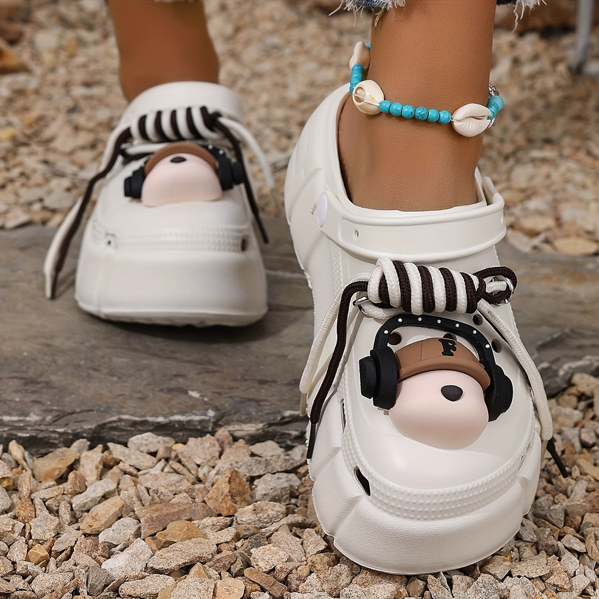 Women EVA Slip-On Flat Mules Solid Color Garden Clogs Casual Beach Shoes