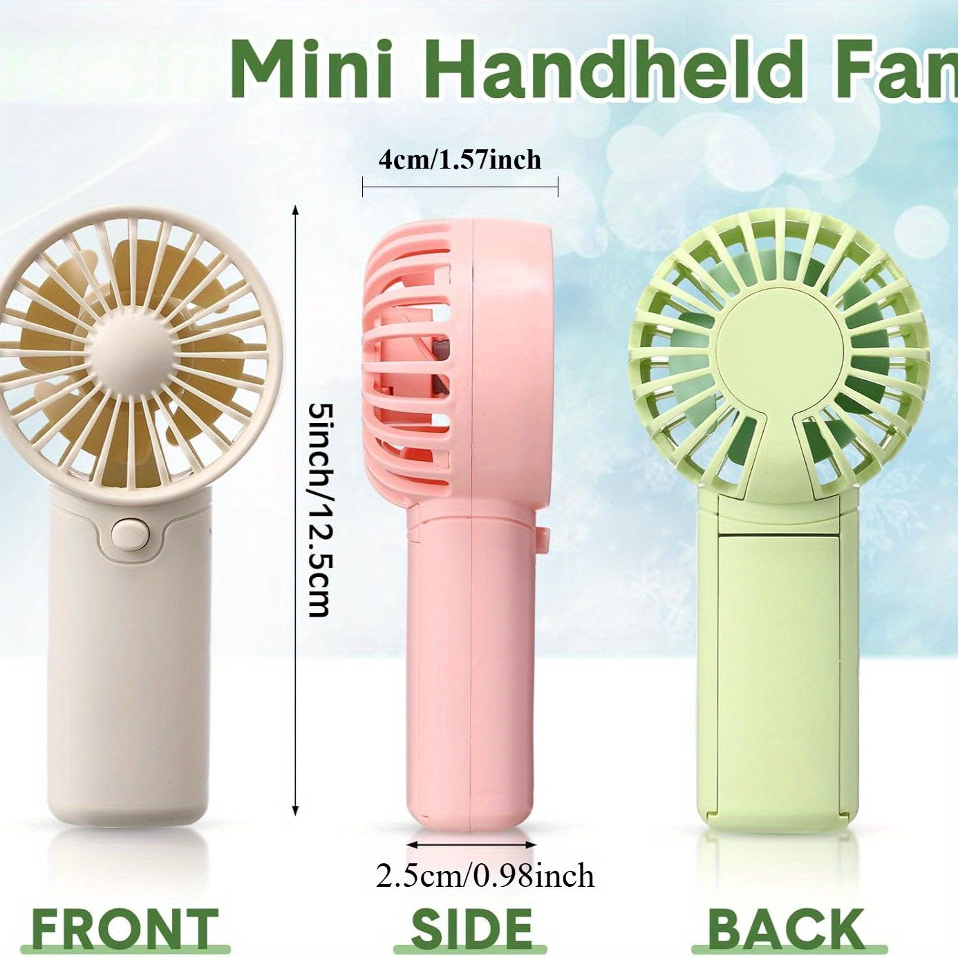 Мини портативный ручной вентилятор без батареи для летних путешествий на свежем воздухе