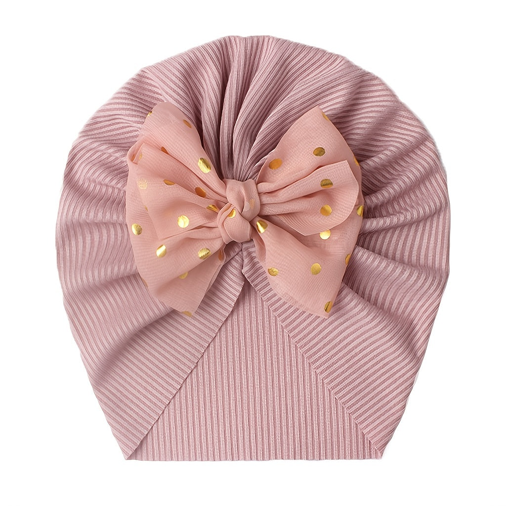 Baby Headband for Infants and Toddlers Polka Dot Bow Elastic Turban Head Wrap
