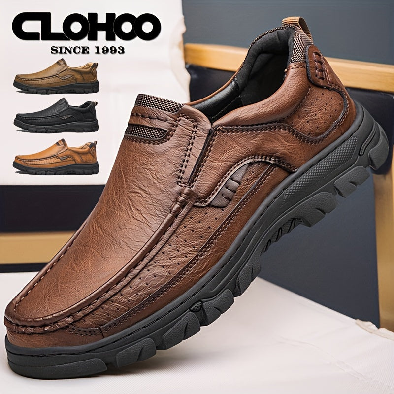 Men's Slip On Loafer Shoes Durable Non-Slip Casual Outdoor Rubber PU All-Season