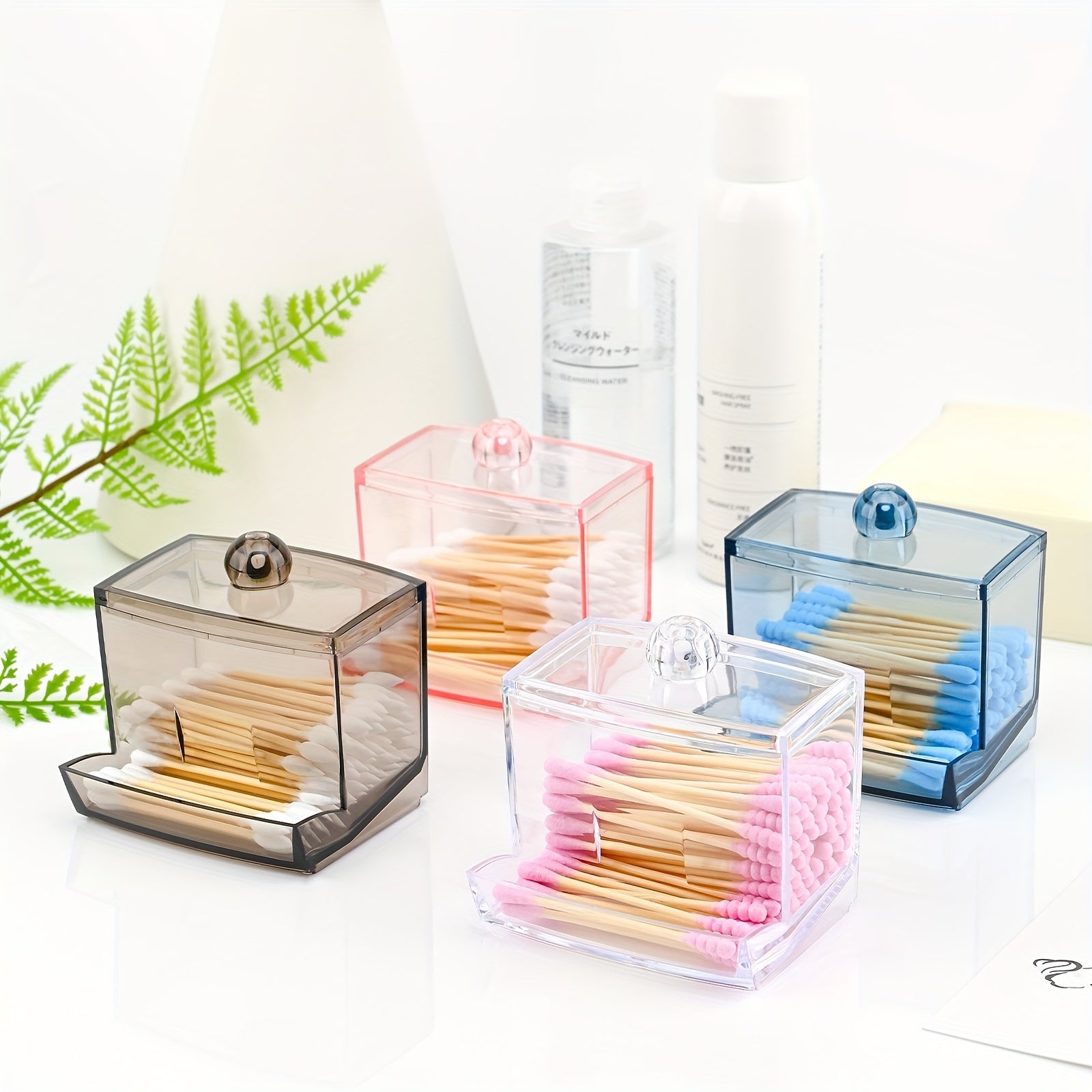 Acrylic Storage Jar for Cotton Pads Stylish Organizer Clear Container