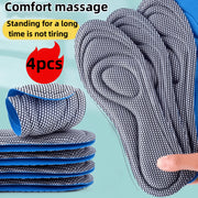 Unisex Memory Foam Insoles for Sports Running Shoes Odor-Resistant Breathable Sweat-Absorbing Set of 4