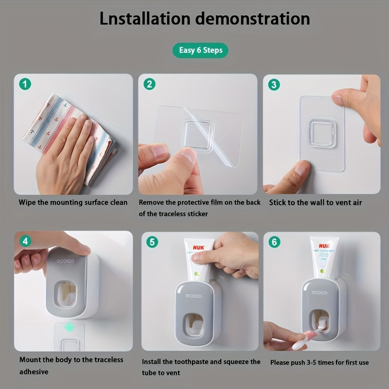 Dispensador de pasta de dientes automático de pared para uso en baño en el hogar