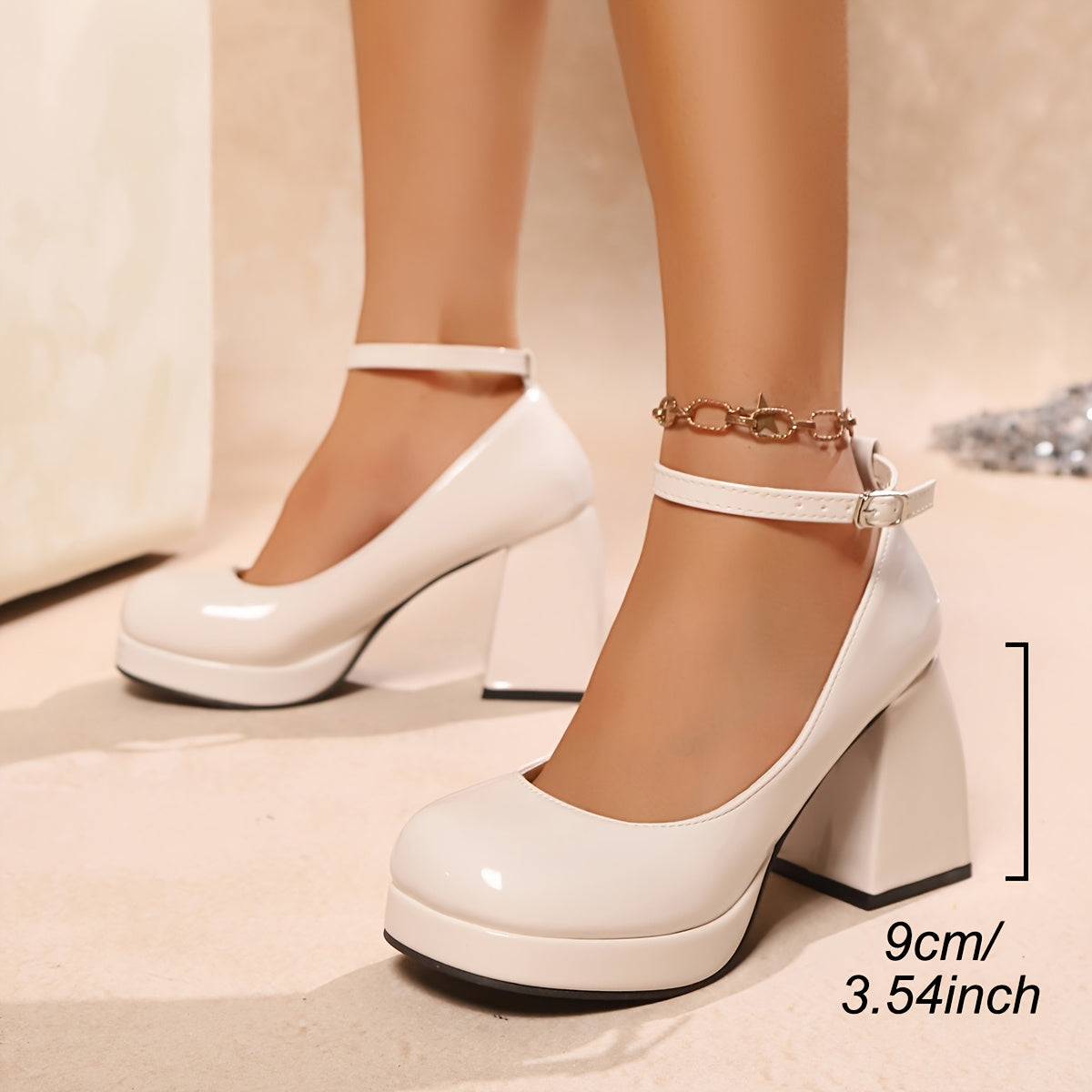 Women's Neon Yellow Chunky Platform Block Heels for Parties and Events