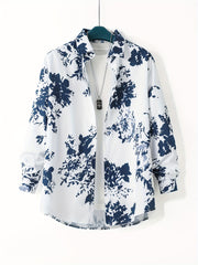 Katta o'lchamdagi, gullar bilan bezatilgan erkaklar koftasi katta va baland erkaklar uchun