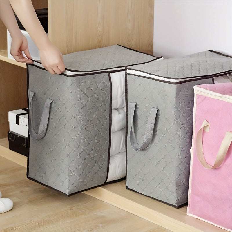 Organizador de bolsas de almacenamiento con asa reforzada, ventana transparente, a prueba de agua, de almacenamiento debajo de la cama de fibra no tejida