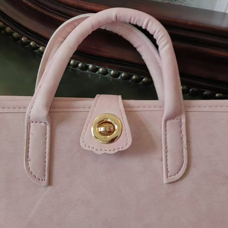 Pink Faux Leather Laptop Sleeve with Handle for Notebook Protection