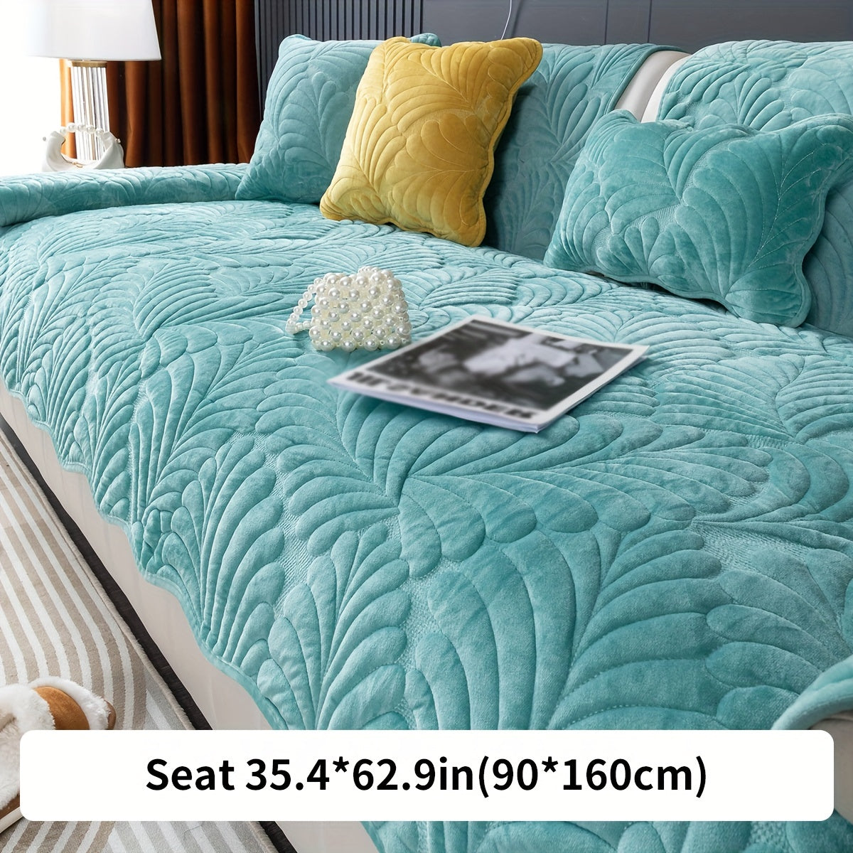 Короткий плюшевый чехол для дивана на все сезоны, идеально подходит для домашнего декора в спальне, офисе или гостиной. Исключает спинку, подлокотники и наволочку.