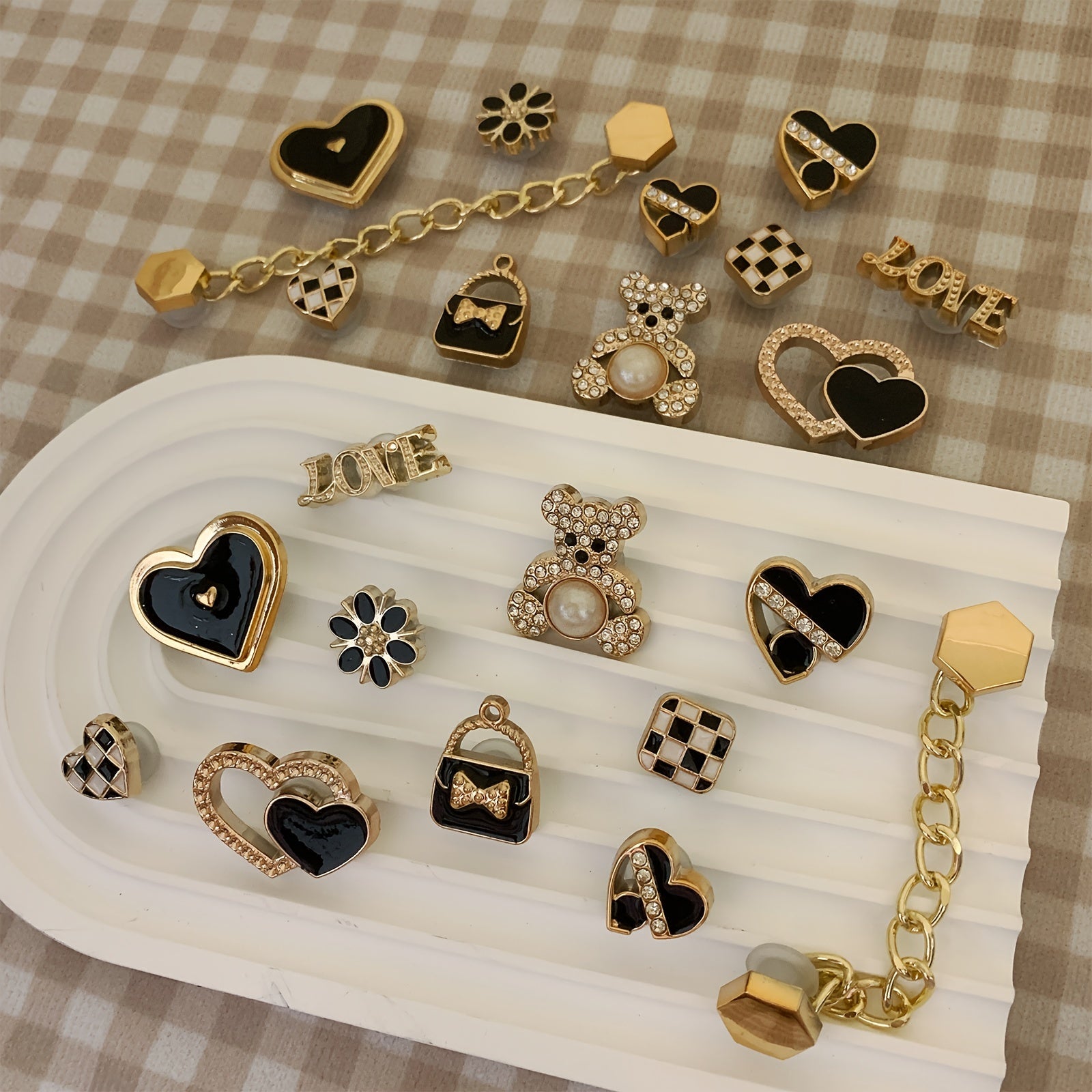 Kids Shoe Charms Set Bear Love Detachable DIY Accessories 22pcs