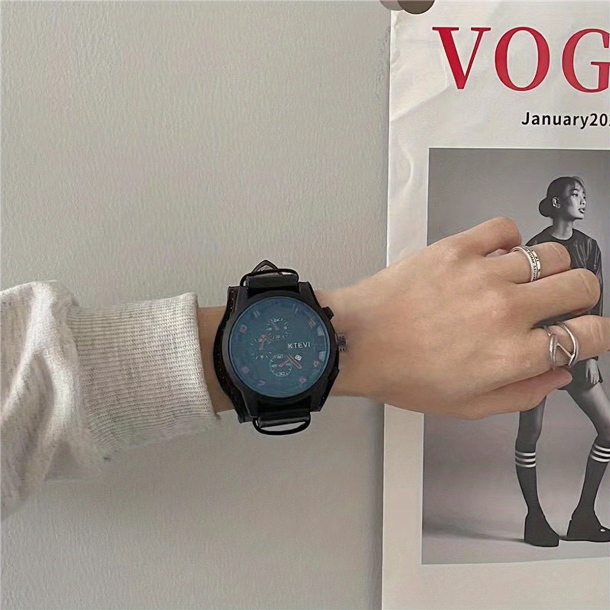 Men's Watch with PU Leather Strap and Alloy Case for Gifting