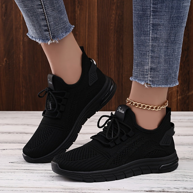 Ayollar uchun engil slip-on sport poyabzali, nafas oladigan tarmoq materialli, pastki yuqori qism