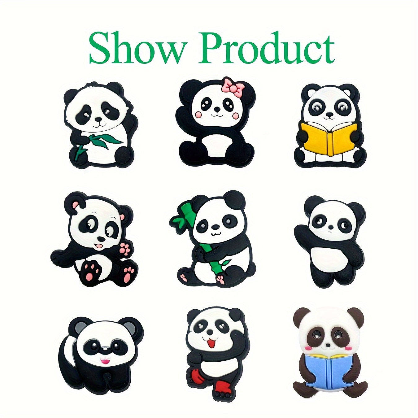 Kids Cartoon Shoe Charms 21Pcs Panda Decor for Clogs Sandals Accessories