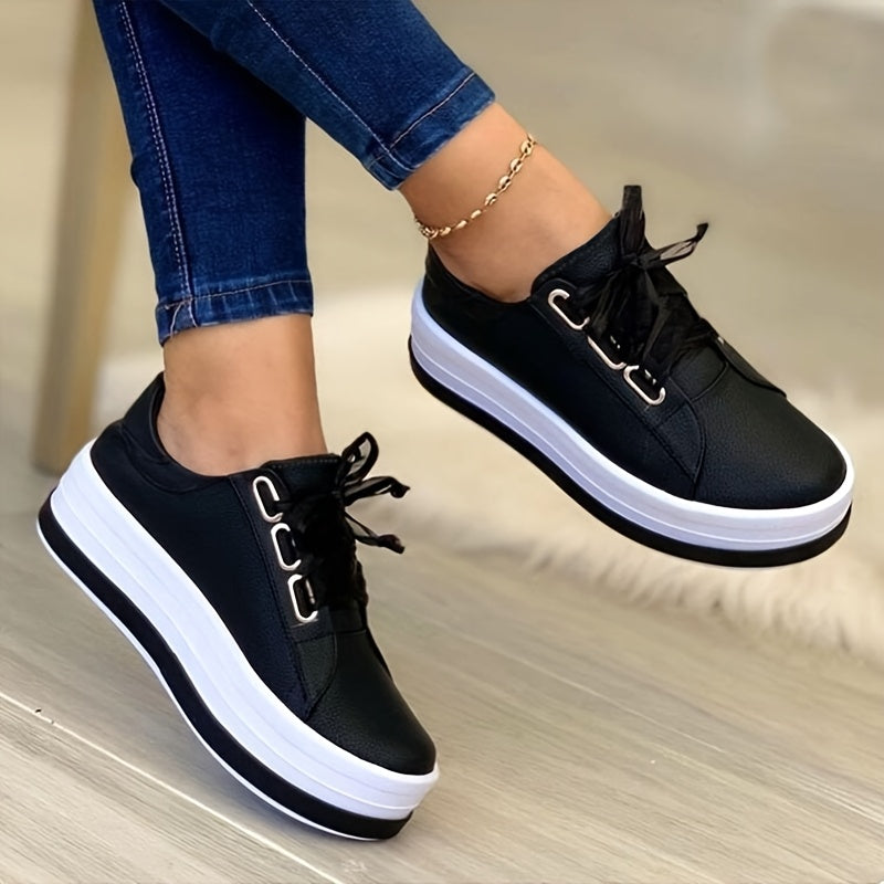 Zapatillas casuales de color sólido para mujer cómodas y a la moda