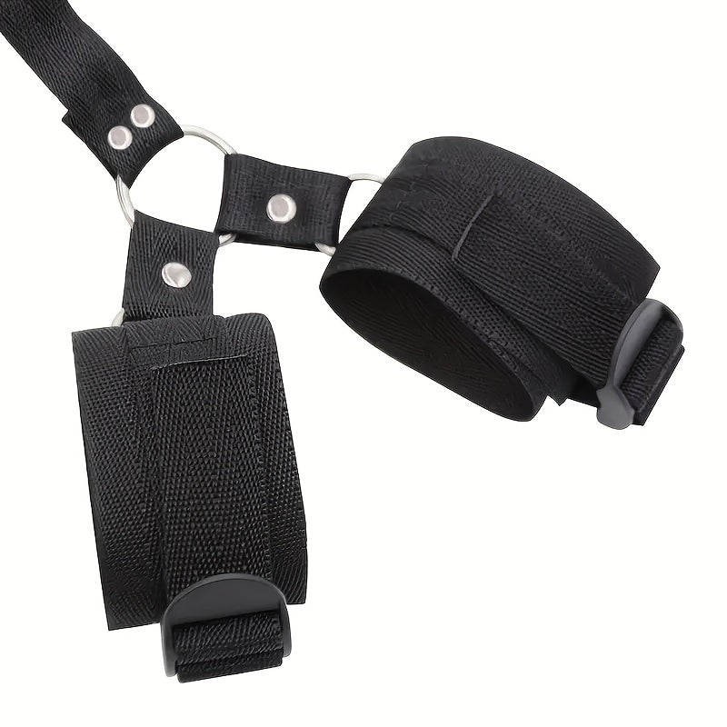 Adult Unisex Nylon BDSM Restraints Set Adjustable Collar and Handcuffs