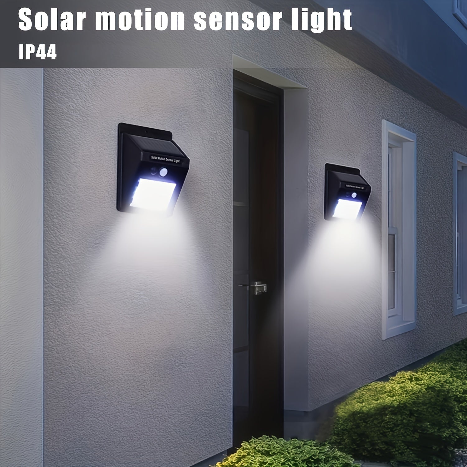 2 Pack Solar Motion Sensor Lights Outdoor 20 LED Security Wall Lamps for Yard Garage Driveway Patio