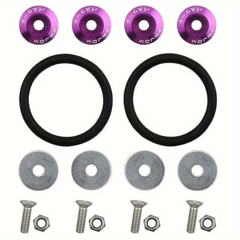 4 Pcs Aluminum Quick Release Fasteners for Car Bumpers and Fenders