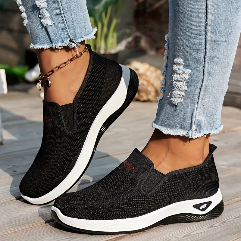 Женские мокасины-слипоны из дышащей сетки, повседневная обувь для прогулок и ежедневного ношения