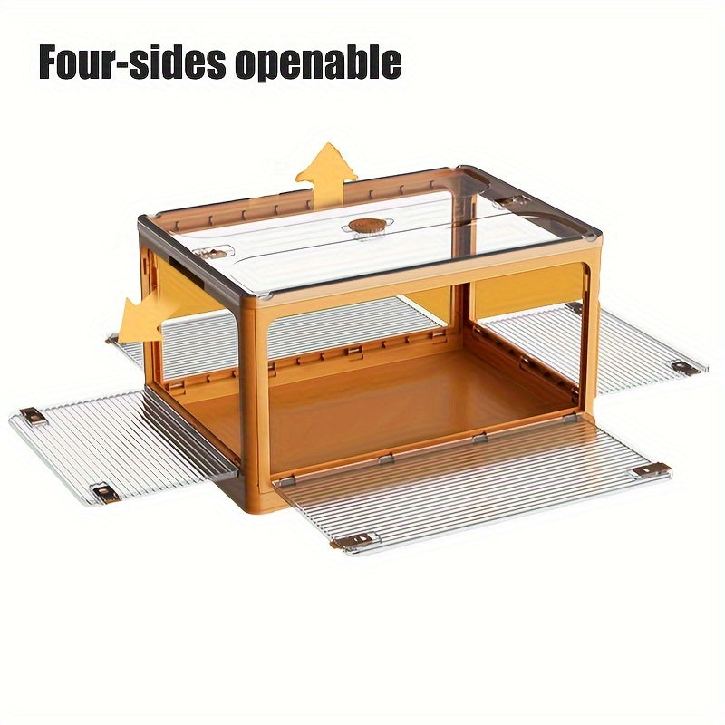 Caja de almacenamiento plegable transparente para ropa, juguetes y mantas