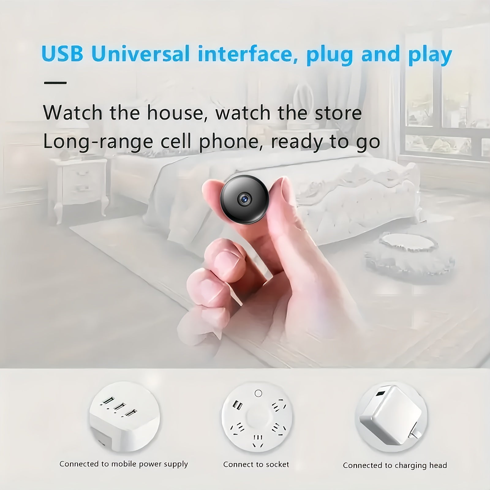 Wireless Surveillance Camera 2.4GHz WiFi Night Vision Motion Detection Indoor Outdoor
