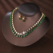 Elegant Jewelry Set for Women with Zirconia Earrings and Necklace for Weddings and Formal Events