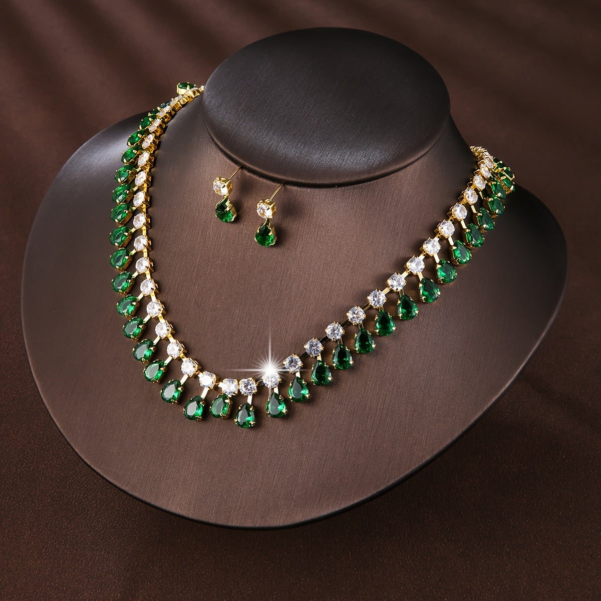Elegant Jewelry Set for Women with Zirconia Earrings and Necklace for Weddings and Formal Events