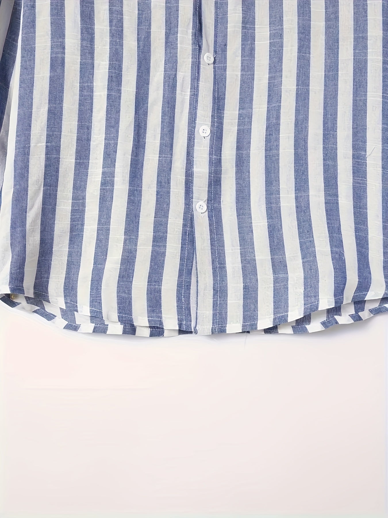 Men's Cotton Linen Striped Long Sleeve Shirt Casual White Brown for Beach Vacation and Date Night