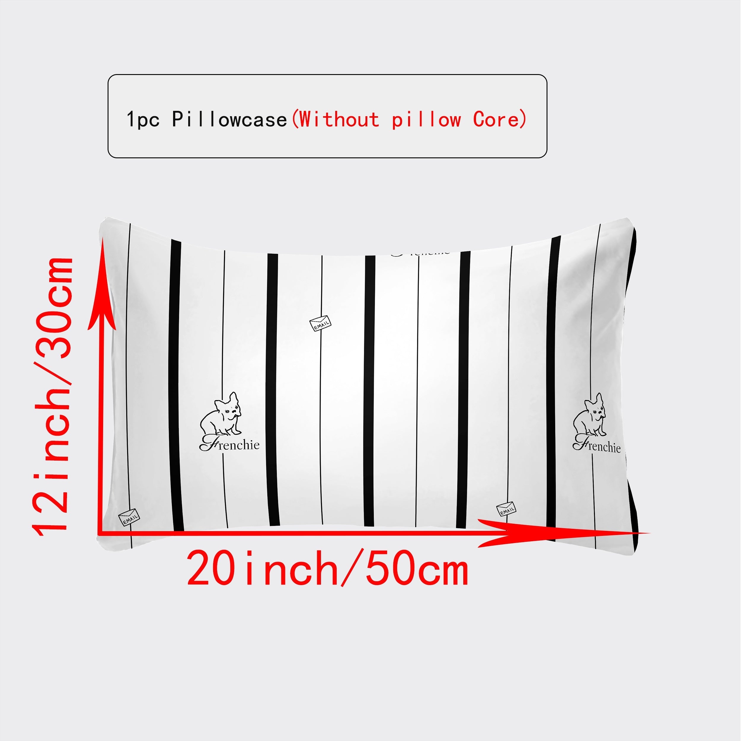 Luxurious Envelope Pillowcase Various Sizes White Gray Plaid Red Green Botanicals Leopard Geometric