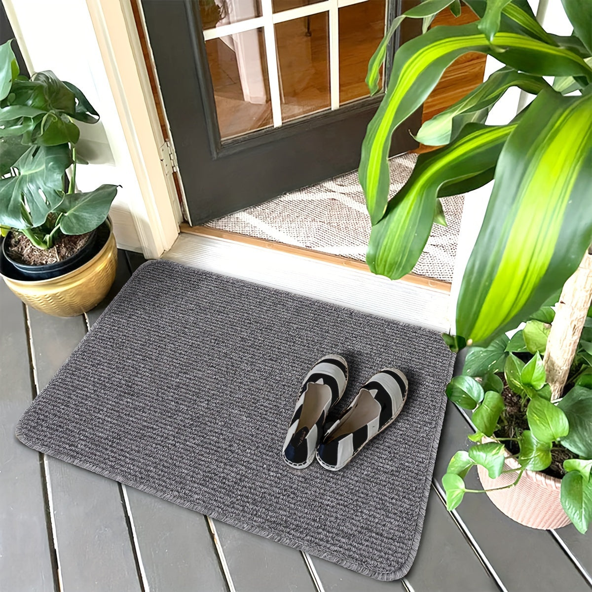 Anti-Skid Entryway Mat Durable Low Profile Rug Non-Slip Backing Stain-Proof