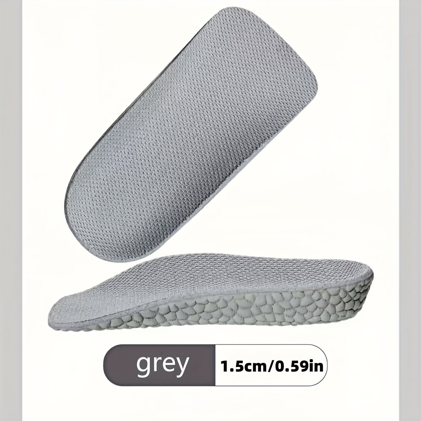 Unisex Memory Foam Insoles Height-Increasing Invisible 3/4 Short Shock-Absorbing